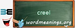 WordMeaning blackboard for creel